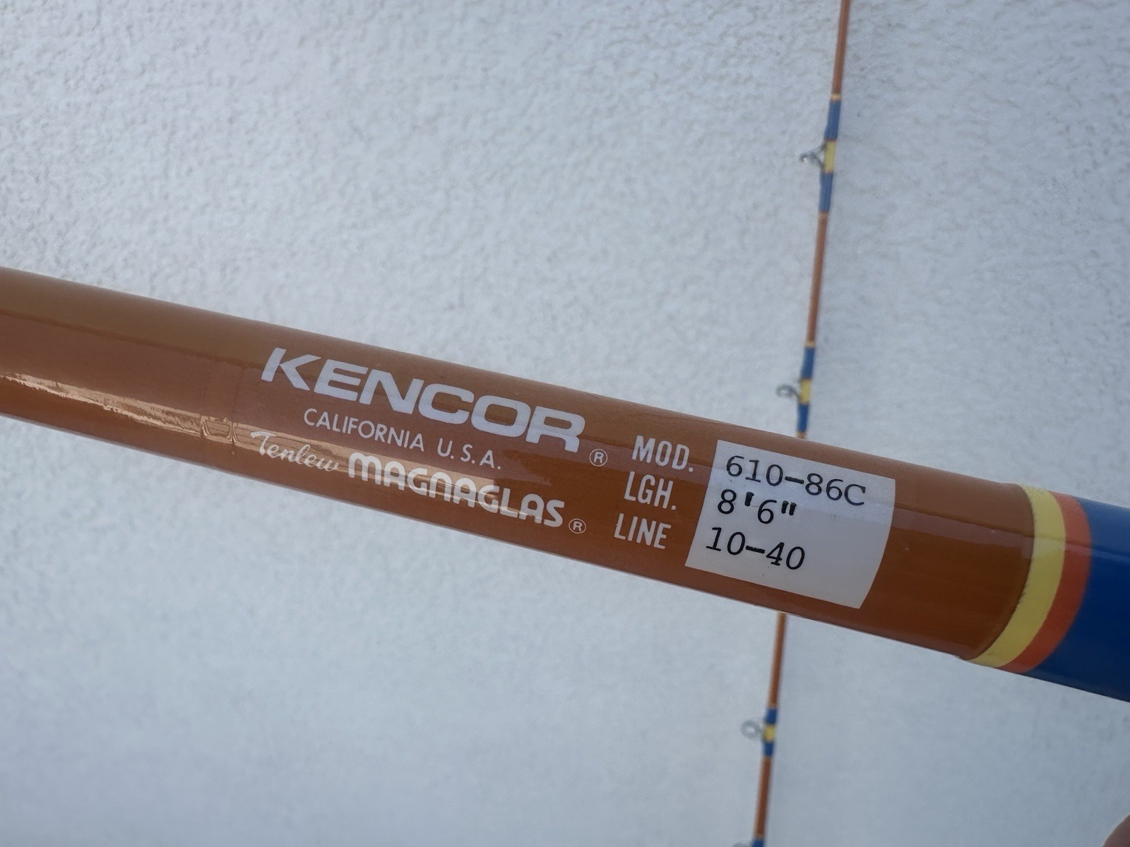 Kencor Tenlew Magnaglas 610-86C Conventional Fishing Rod 2 Piece 8’6” 10-40lb