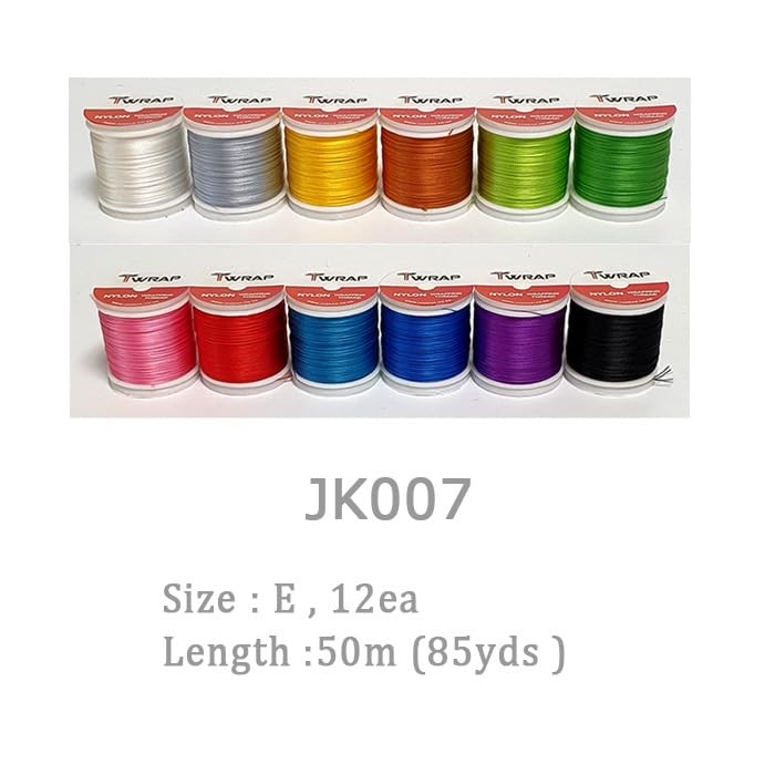 Lot of 12ea Nylon Rod Wrapping Threads ACE sizk JK Series JK007 E Size