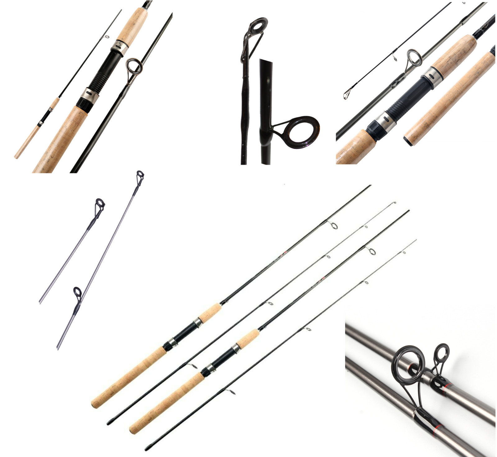 Fishing Pole Spinning Rod Carbon Fiber Portable Medium Heavy Fast Lightweight