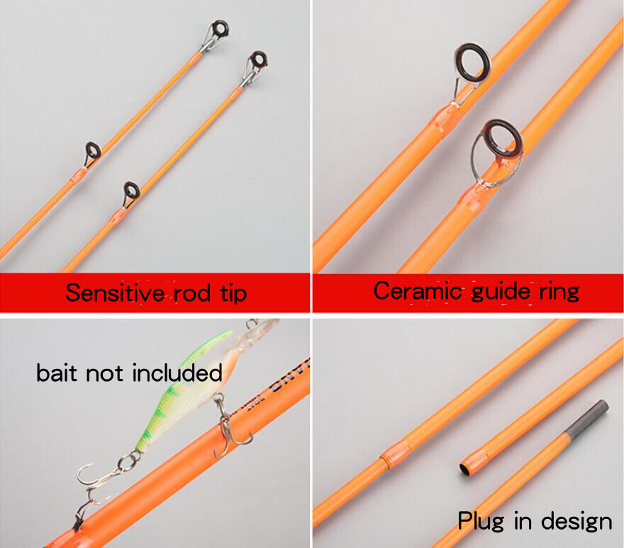 Casting Spinning Fishing Rods 1.65m/1.8m Carbon Fiber Rod 2 Section Travel Poles