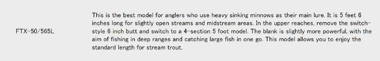 Major Craft Fine Tail Series Spinning Rod FTX 50/565L Travel Rod (1657)