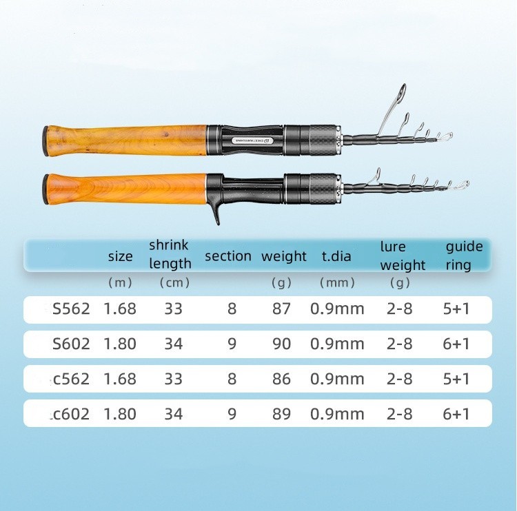 Telescopic Fishing Rods Spinning Casting Rod Carbon Fiber Rod Bass Ultra Light