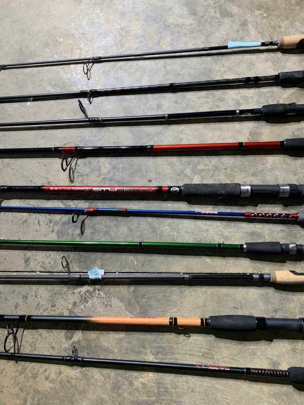 LOT OF 10 Assorted Brands FISHING RODS (BROKEN)