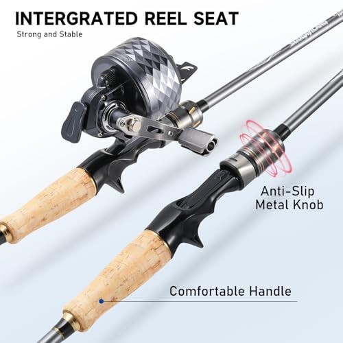 Spincast Combo for Beginners – 7ft Medium Power Graphite Rod, Stainless Steel
