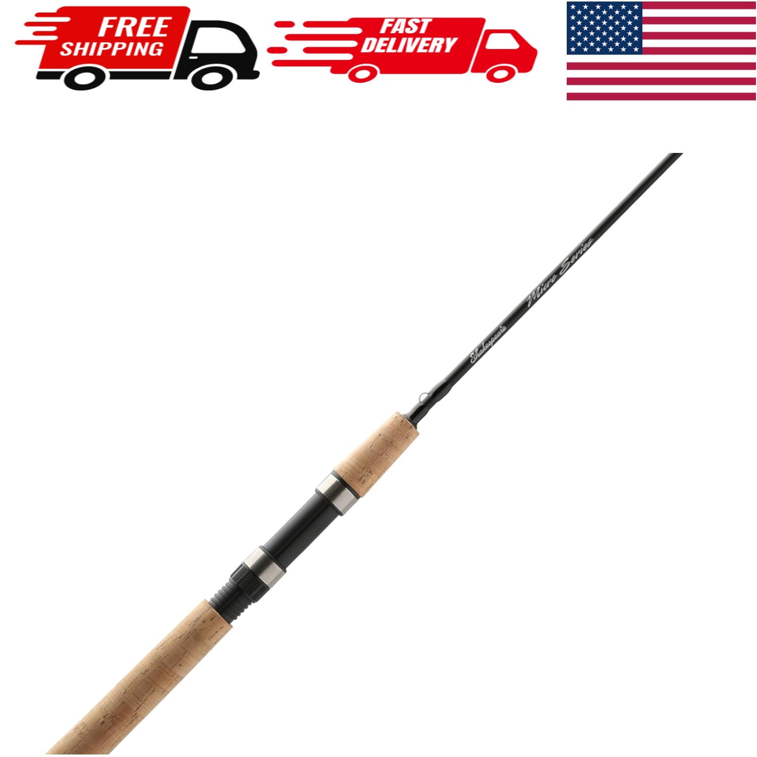 2024 Micro Spinning Rod – 5.5 Feet Lightweight Graphite – Fast Action Fishing