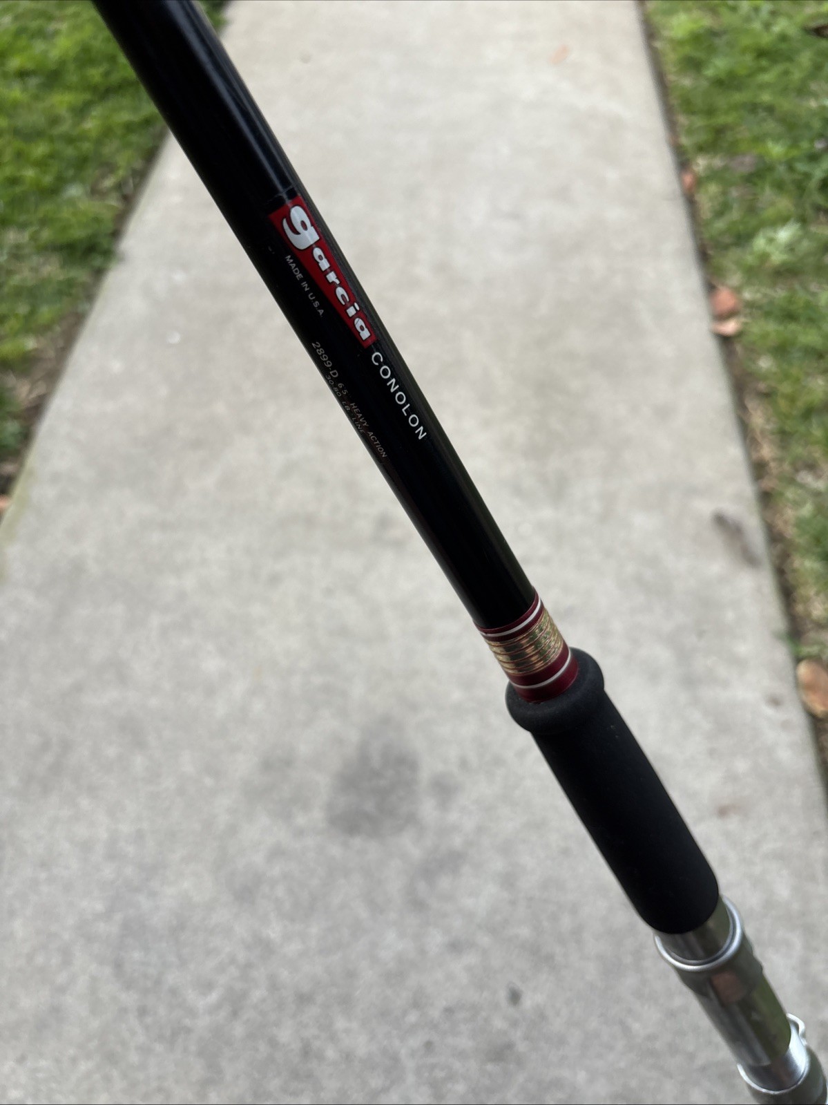 VTG GARCIA CONOLON Fishing Rod 2899-D 6’5” Heavy Action 30-80LB USA Wood Handle