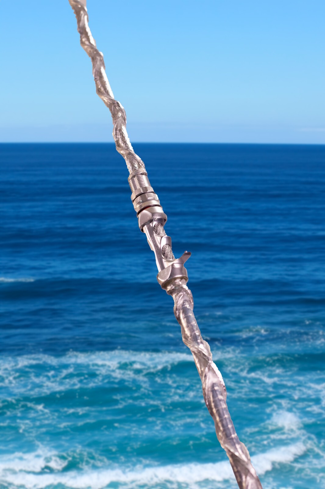 Custom Python Skin Fishing Rod with Real Snake Skin Grips and laminated to tip.