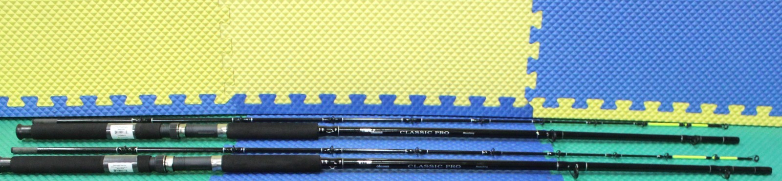 Okuma Classic Pro 9′ 0″ Trolling Rod Mooching CPM-90M-CT Chartreuse Tip 2-Pack!