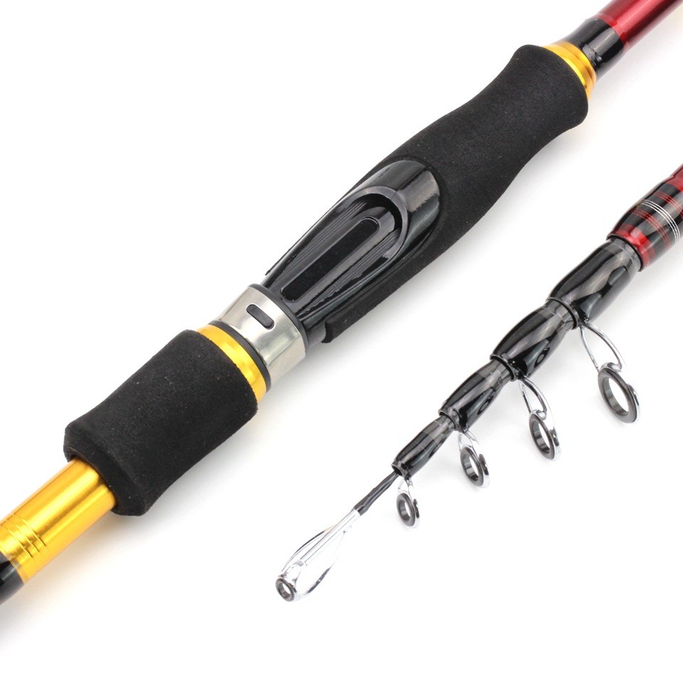 Telescopic Carbon Fiber Rod 1.8m-2.4m Lengths Portable Hard Fishing Short Pole