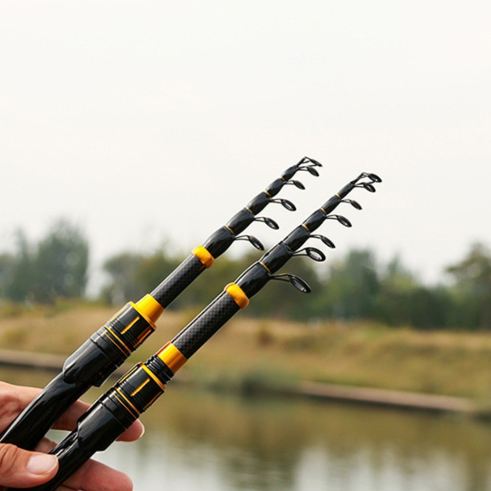 Telescopic Fishing Rod Camping Fishing 2.4m Telescopic Rod 43cm Compact Size