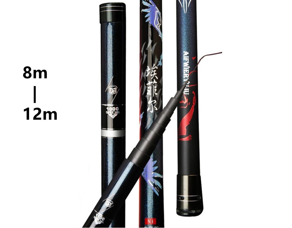 8m 9m 10m 11m 12m High Carbon Fishing Rod Telescopic Carp Pole Stream Hand Rods