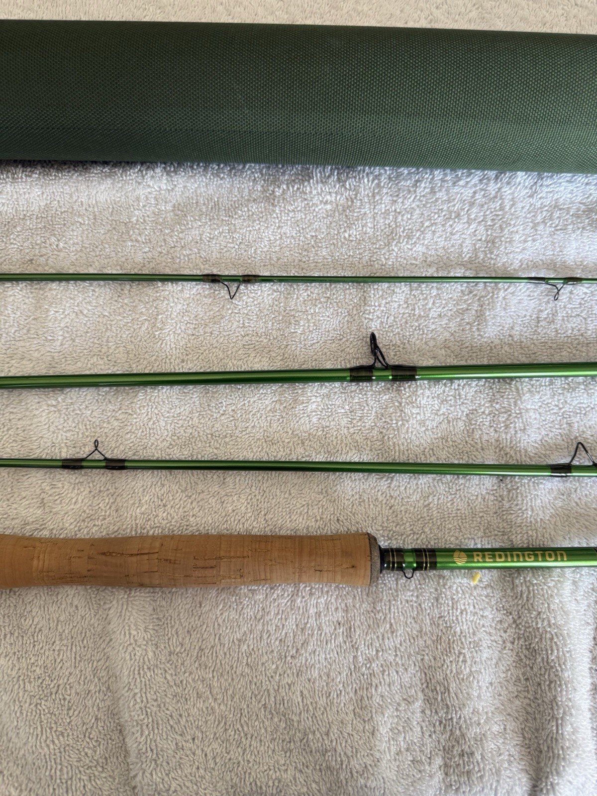 Redington Vice Fly Fishing Rod 9ft 7wt 4pc Green Graphite Cork Grip Tube