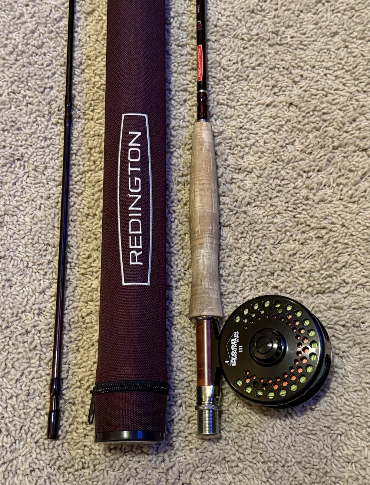 Redington RS2 9062 Fly Rod 9′ 2-piece #6 Line Correct Sock & Tube EXC Condition