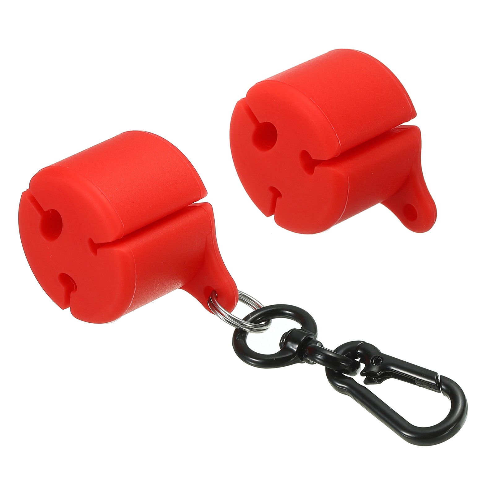 2Pcs Fishing Rod Clips Silicone Wearable Fishing Pole Holder with Buckle Red