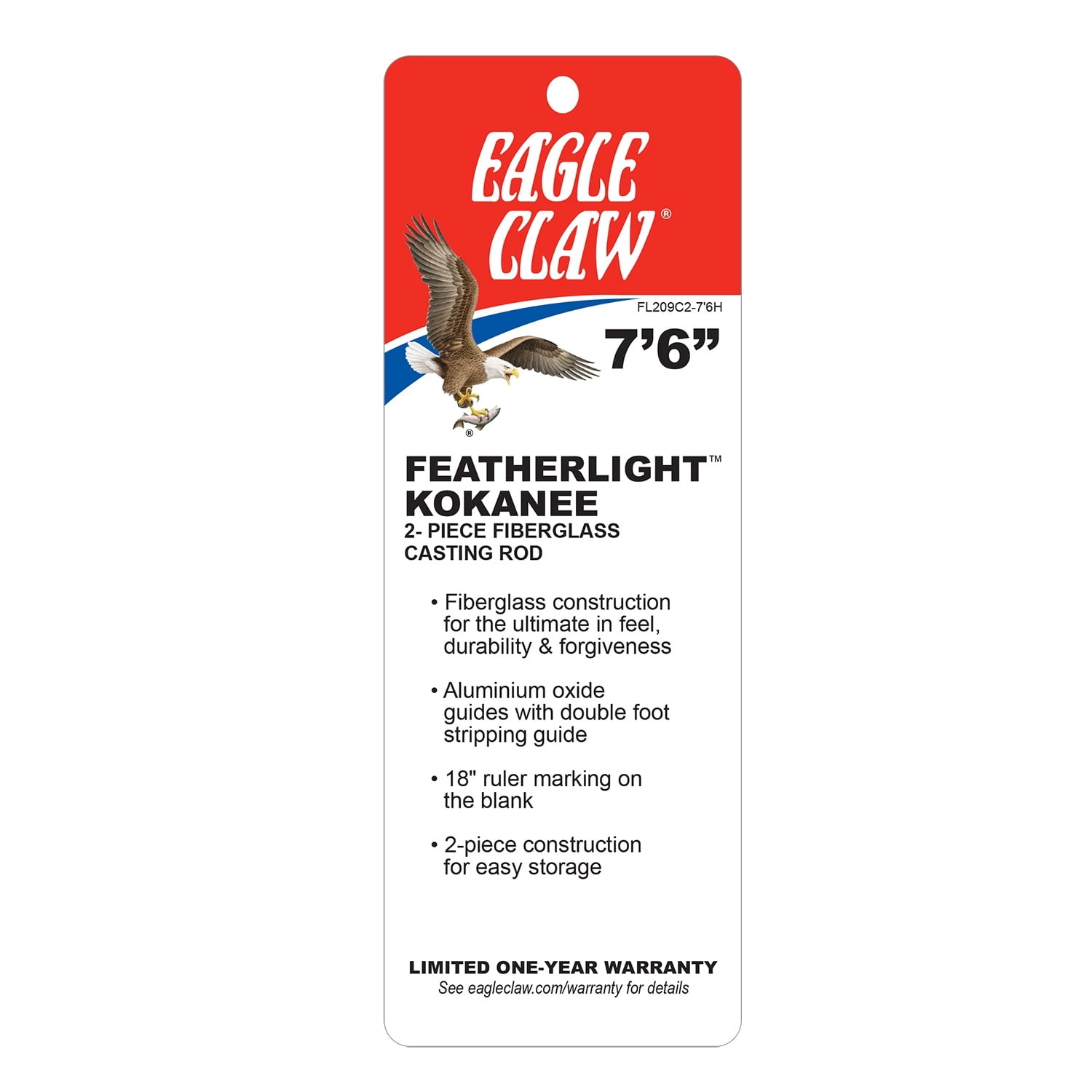 2 pack FL209C2-7’6 2-Piece Featherlight 7’6” Casting Rod