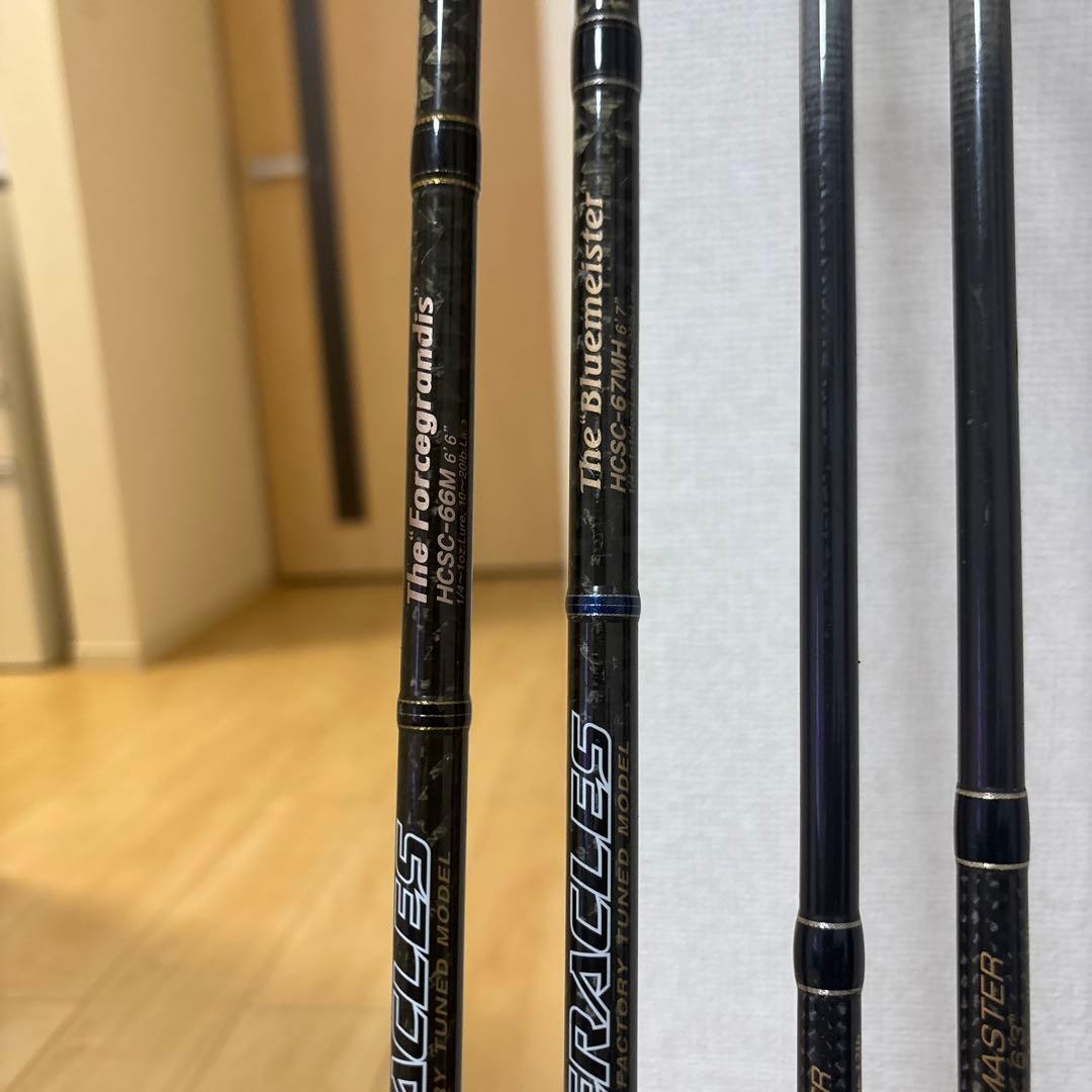 Bass rod set of 6 including Evergreen Heracles, Deps Sidewinder, Tailwalk