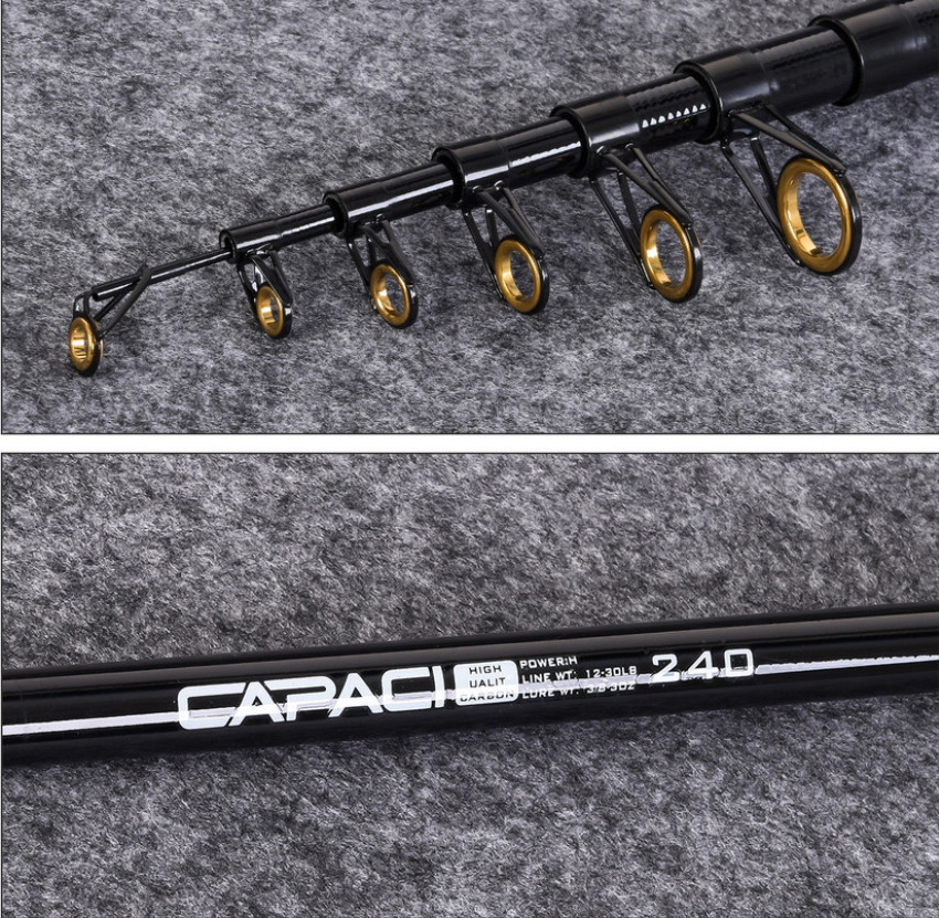 Fishing Rod Travel Rod Spinning Carbon Fiber Fishing Rod Multisection 1.8M-3.0M