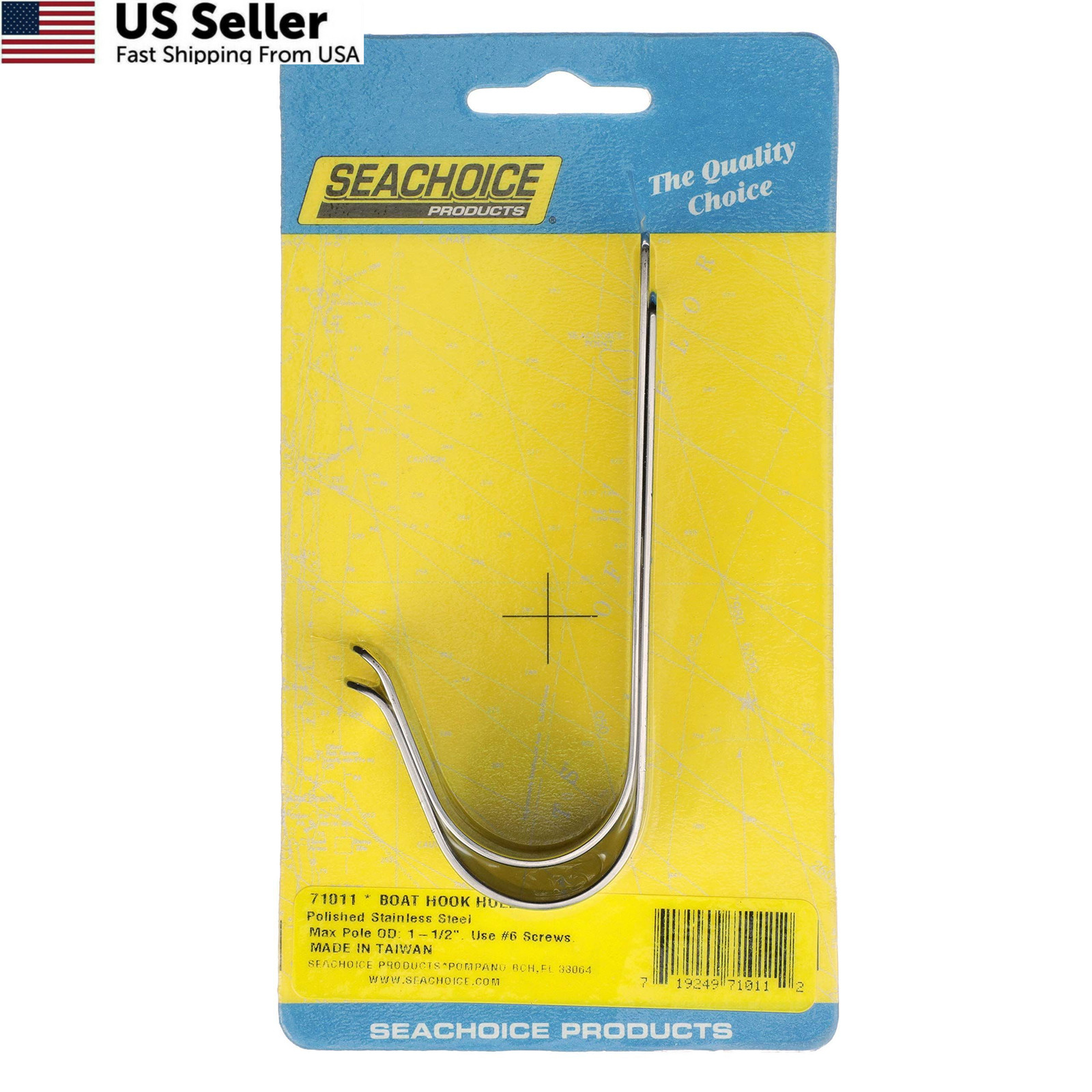 Seachoice Boat Hook Holders, Polished One Size, Stainless Steel