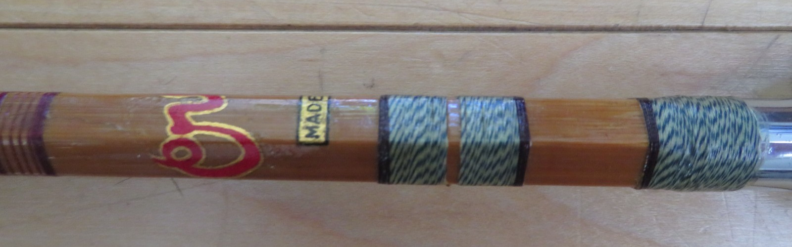 Vintage Crown Japanese 8′ Bamboo Fly Fishing Rod Set w/ Crown Brand Box & Gear