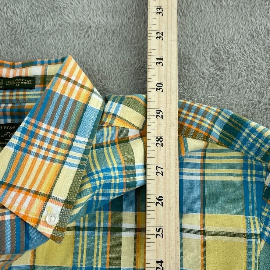 Orvis Mens Signature Collection Plaid Button-Down Shirt Medium Yellow 4420