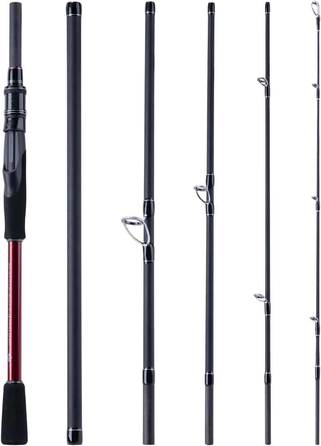 Travel Fishing Rod – Spinning Fishing Rods – Portable 5/6 Sections Adjustable…