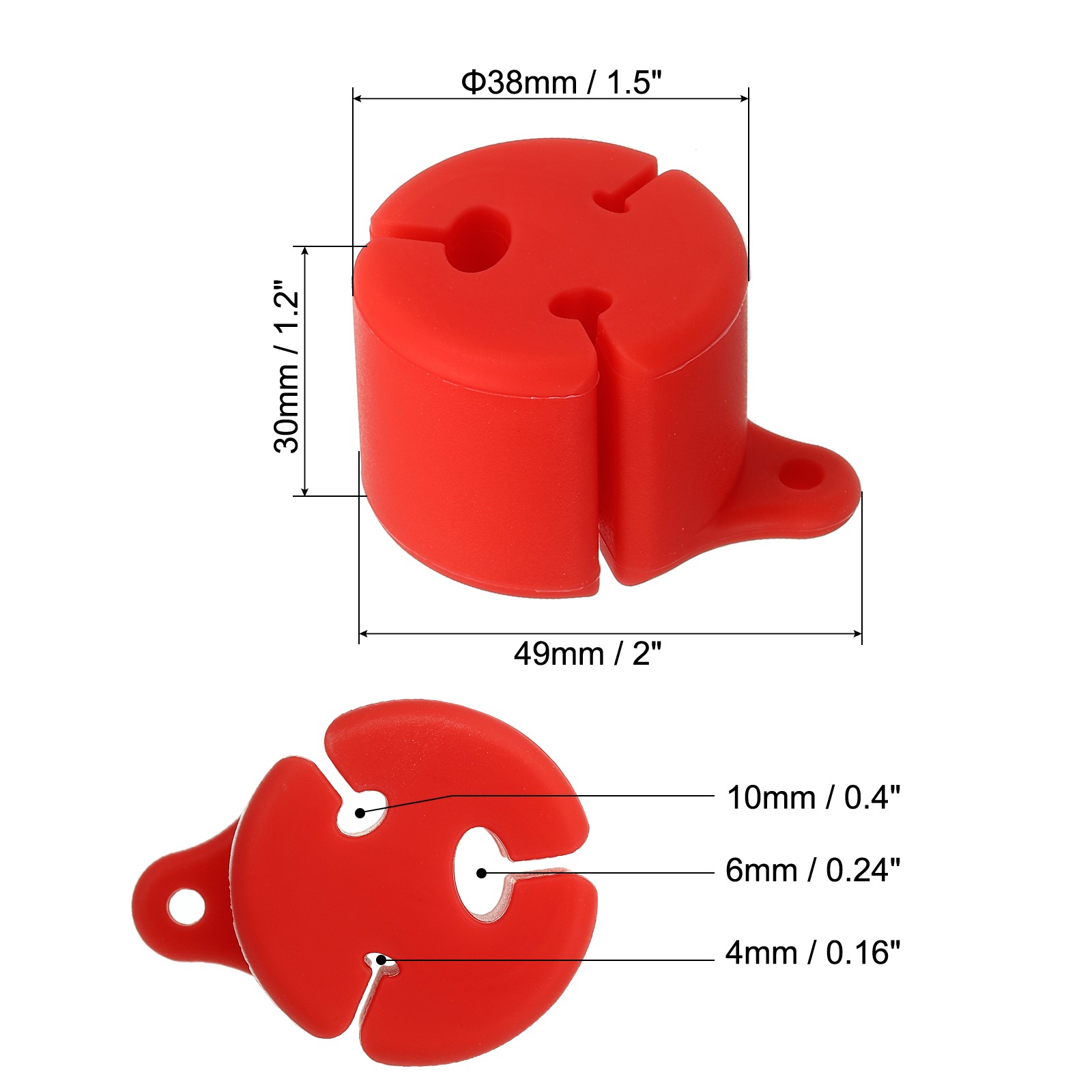 2Pcs Fishing Rod Clips Silicone Wearable Fishing Pole Holder with Buckle Red