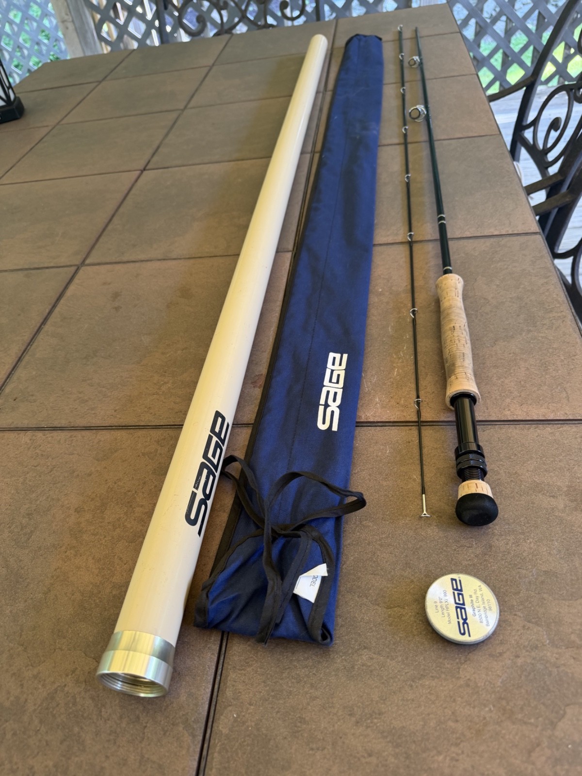 SAGE RPLX I990 GRAPHITE III 2 PCS 9 WT FLY ROD VERY GOOD CONDITION