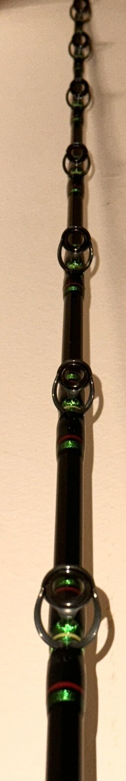 Vague Rods Custom Fishing Rod- Green Reverse Chevron 40-60 lbs