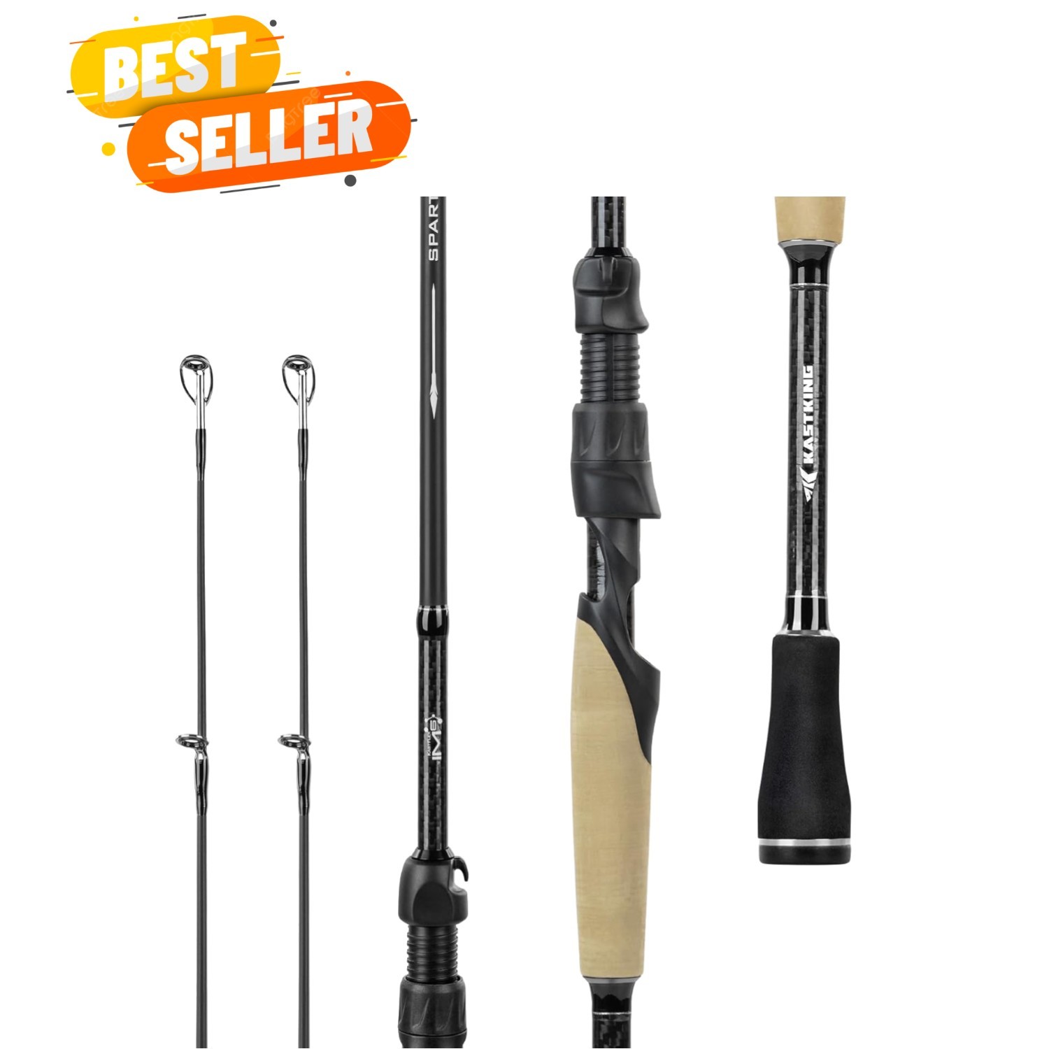 Spartacus II Plus Twin-Tip Spinning & Casting Rods, IM6 Graphite Blanks, Stai…