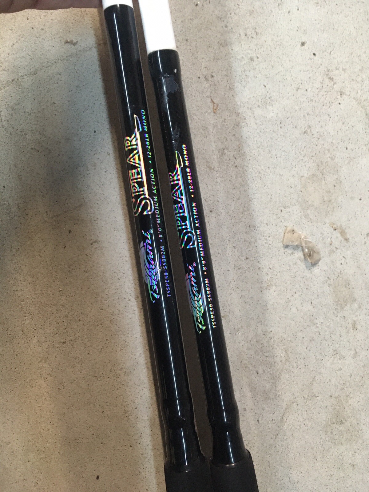 2 TSUNAMI SPEAR Spinning Rods 8’ Medium Fresh/Saltwater Pier Surf 2pc CLOSEOUT