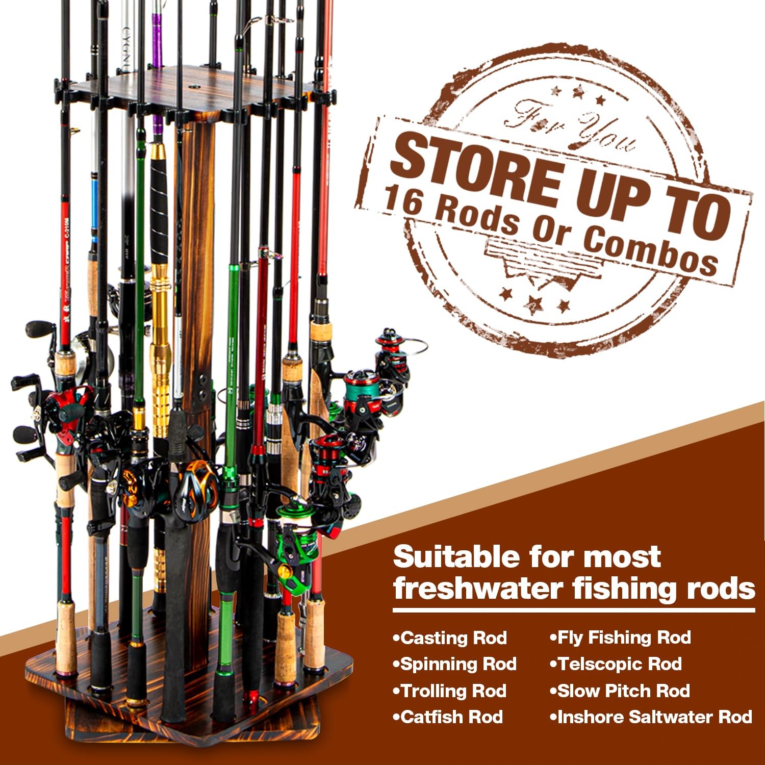 Ghosthorn Fishing Rod Holders for Garage, 12.9 inches, Carbonization