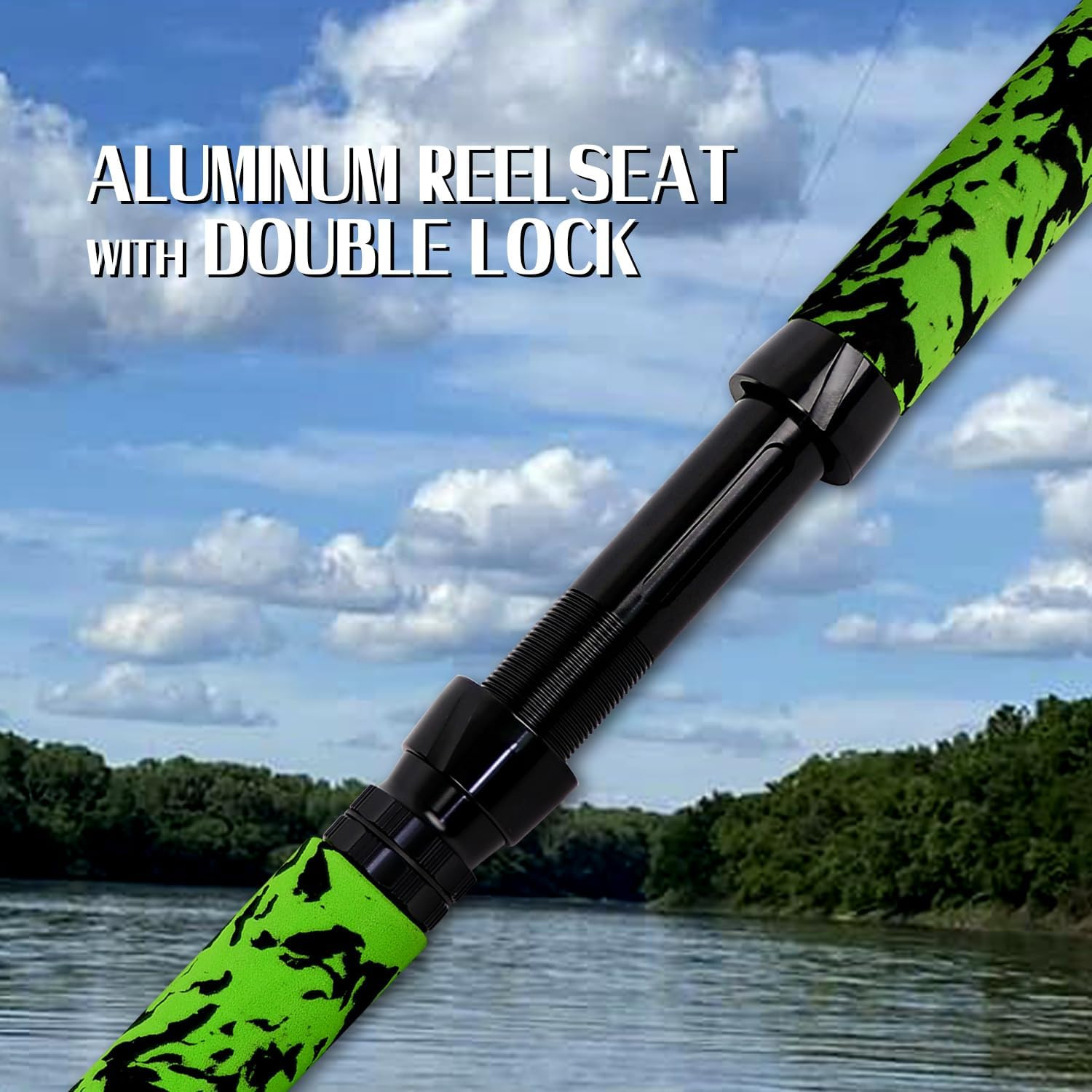 Catfish Fishing Rods 7’6″/8’6″/10’Green Catfish Rod 1 Piece/2 Piece Portable Tra