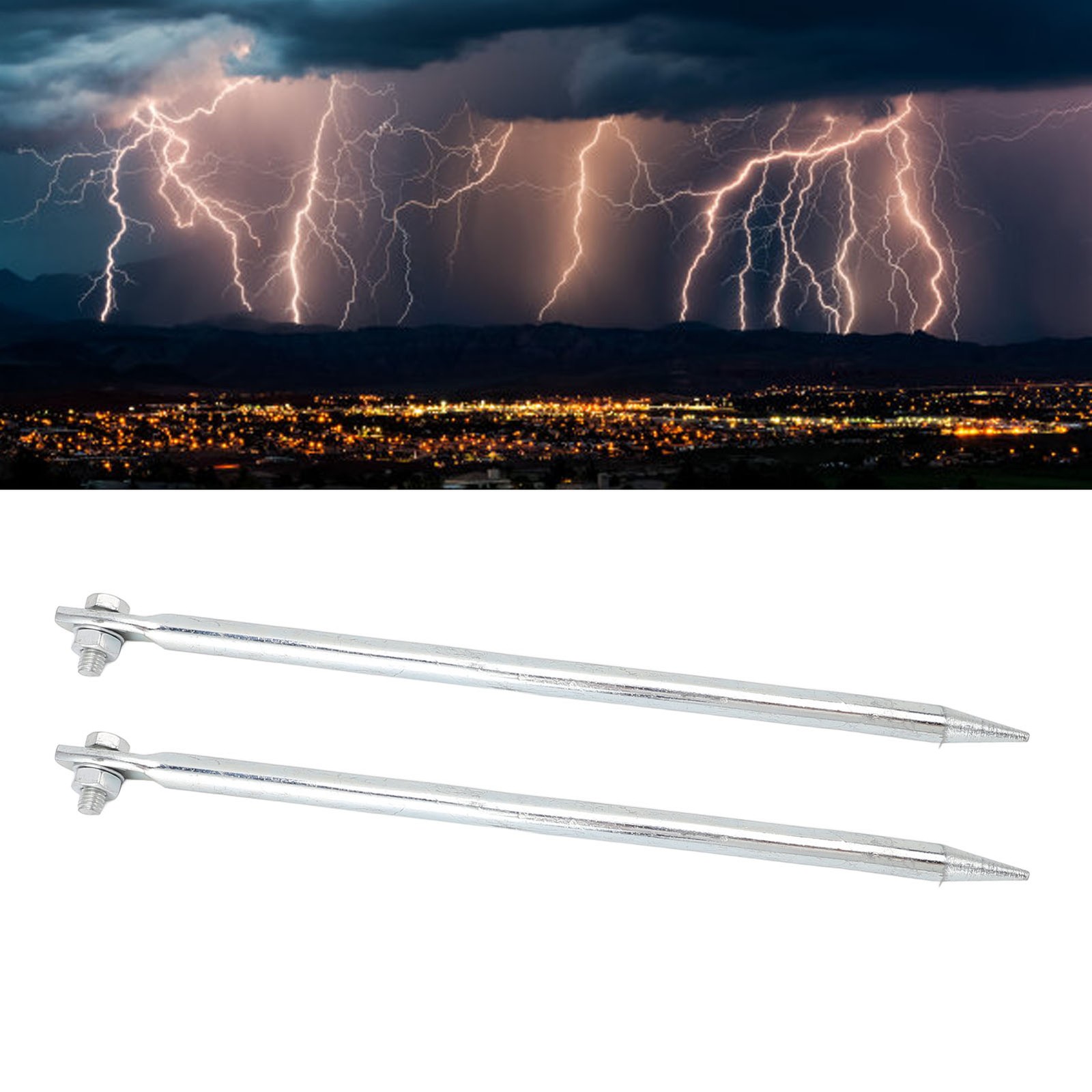 2 Pcs Ground Rods Heavy-Duty For Effective Grounding In Fences Easy To Use