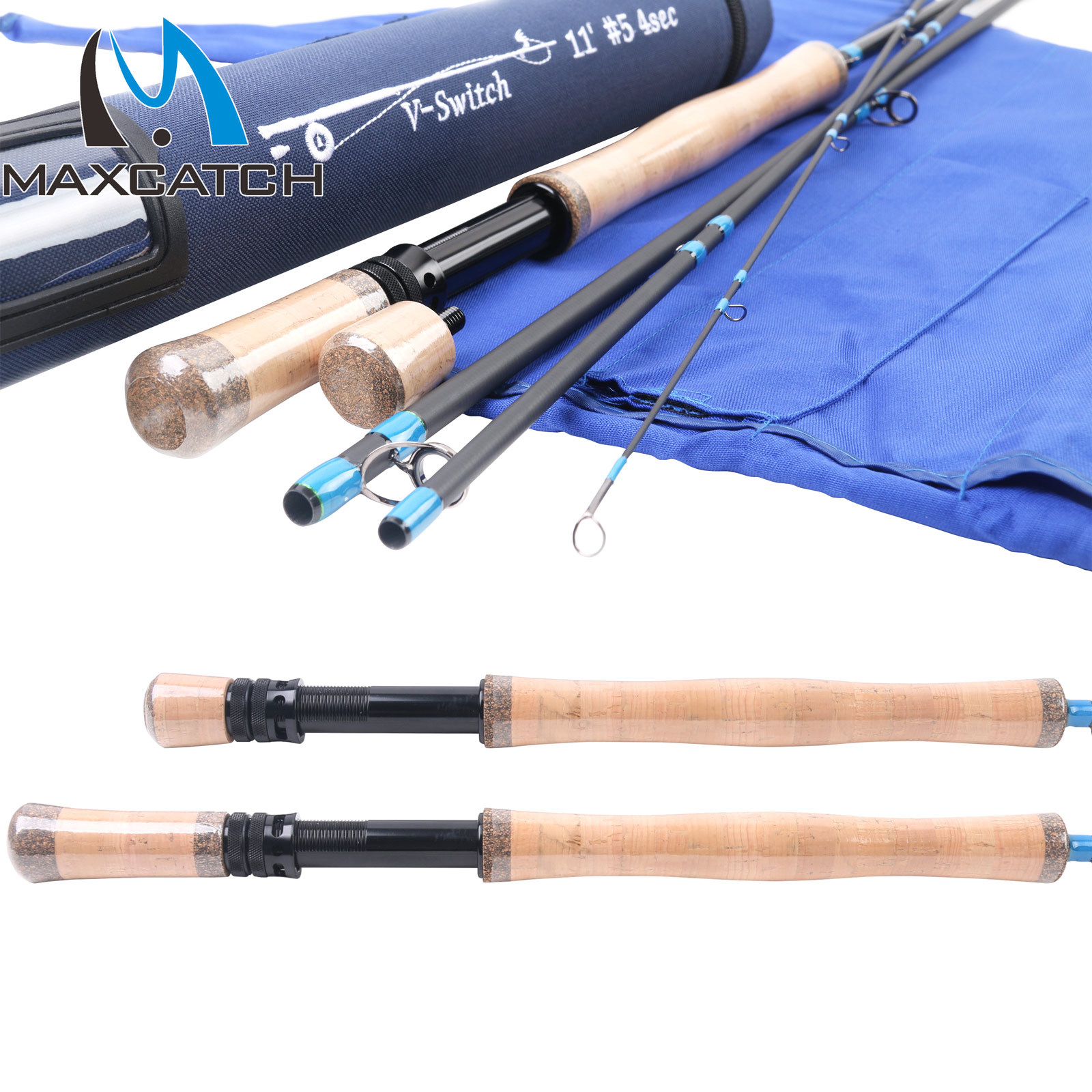 Maxcatch Switch Rod 4/5/6/7/8/9WT Fly Fishing Rod With Switchable Fighting Butt