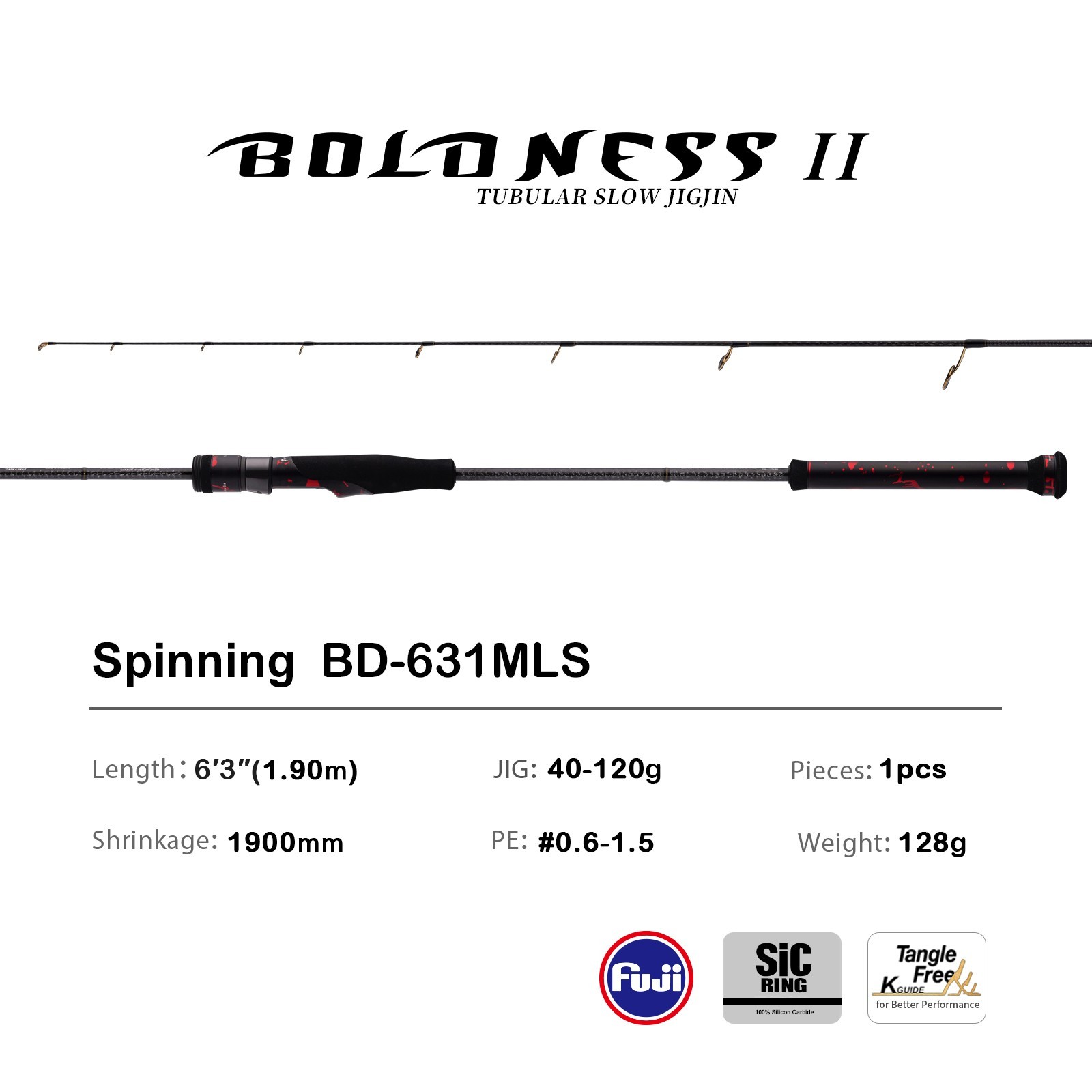 PURELURE BOLDNESS Slow Jigging Rod 1/1.5-Pieces Jig Sea Boat Big Game 6.3ft 1.9m