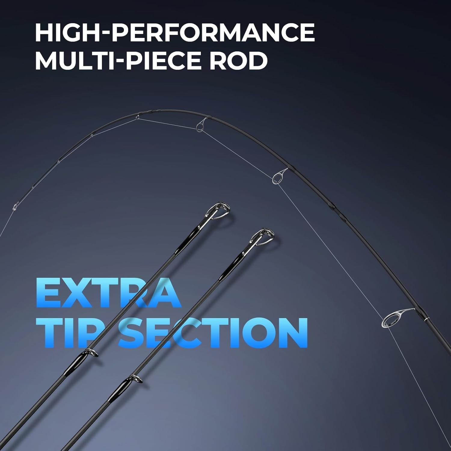 4-Piece Spartacus Fishing Rod with Extra Twin-Tip – Lightweight Travel Essential