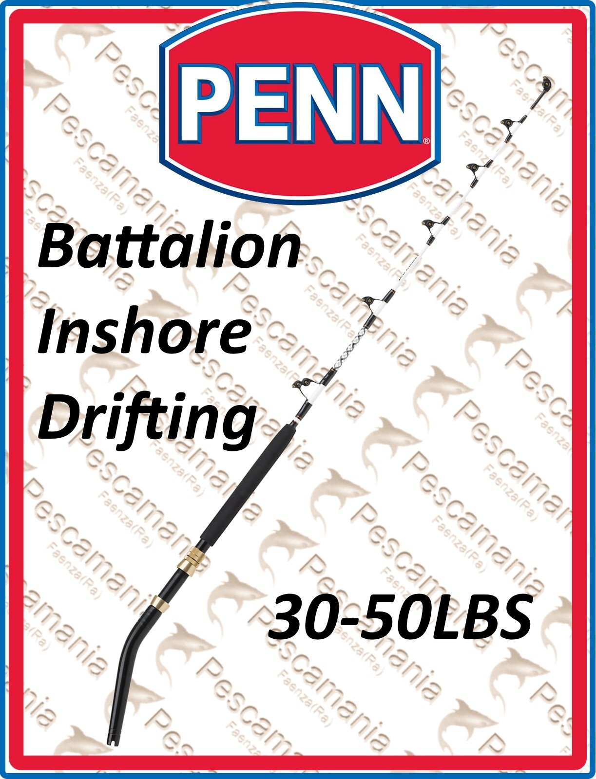 Fishing Rod Trolling Reels PENN Battalion Inshore Drifting Big Game 30-50 Lbs
