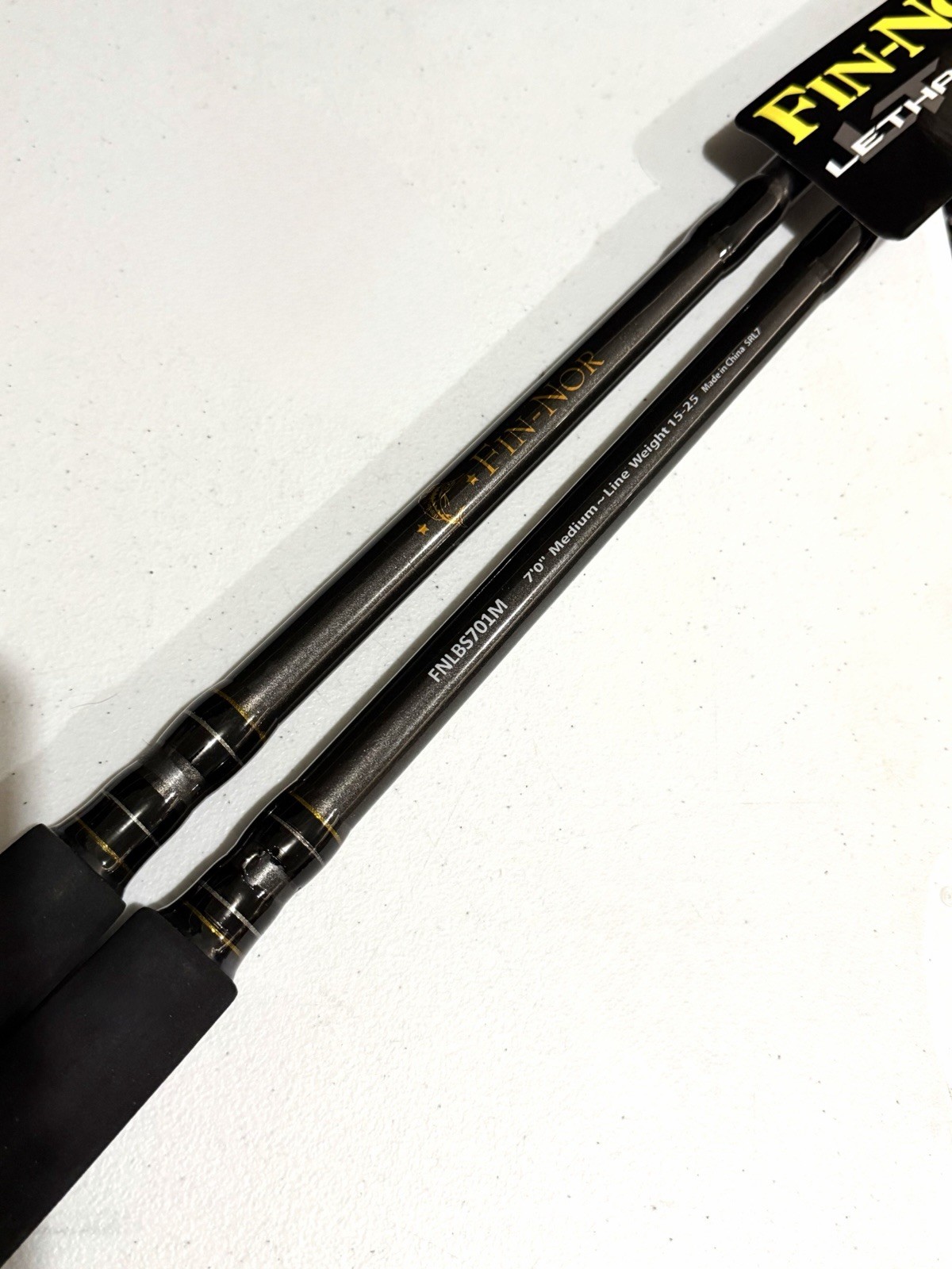 LOT of 2 – Fin-Nor LETHAL 7 Ft OFF SHORE Spinning Rods – Saltwater Freshwater