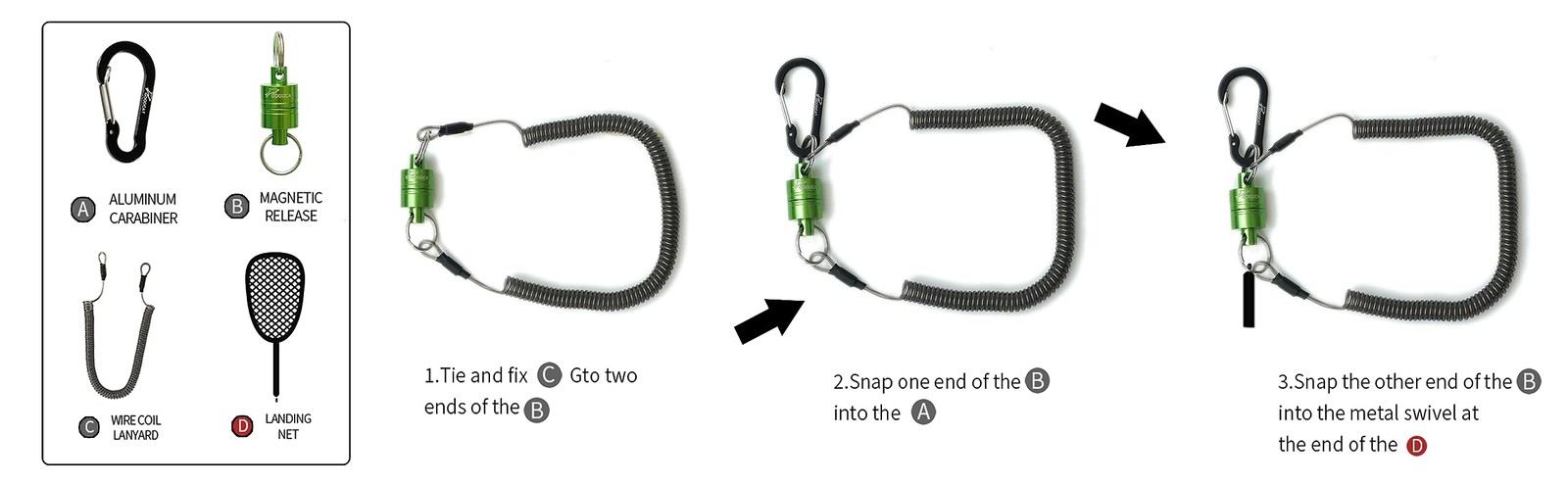 GOODCAT Strongest Magnetic Net Release Magnetic Keychain Fly Fishing Net