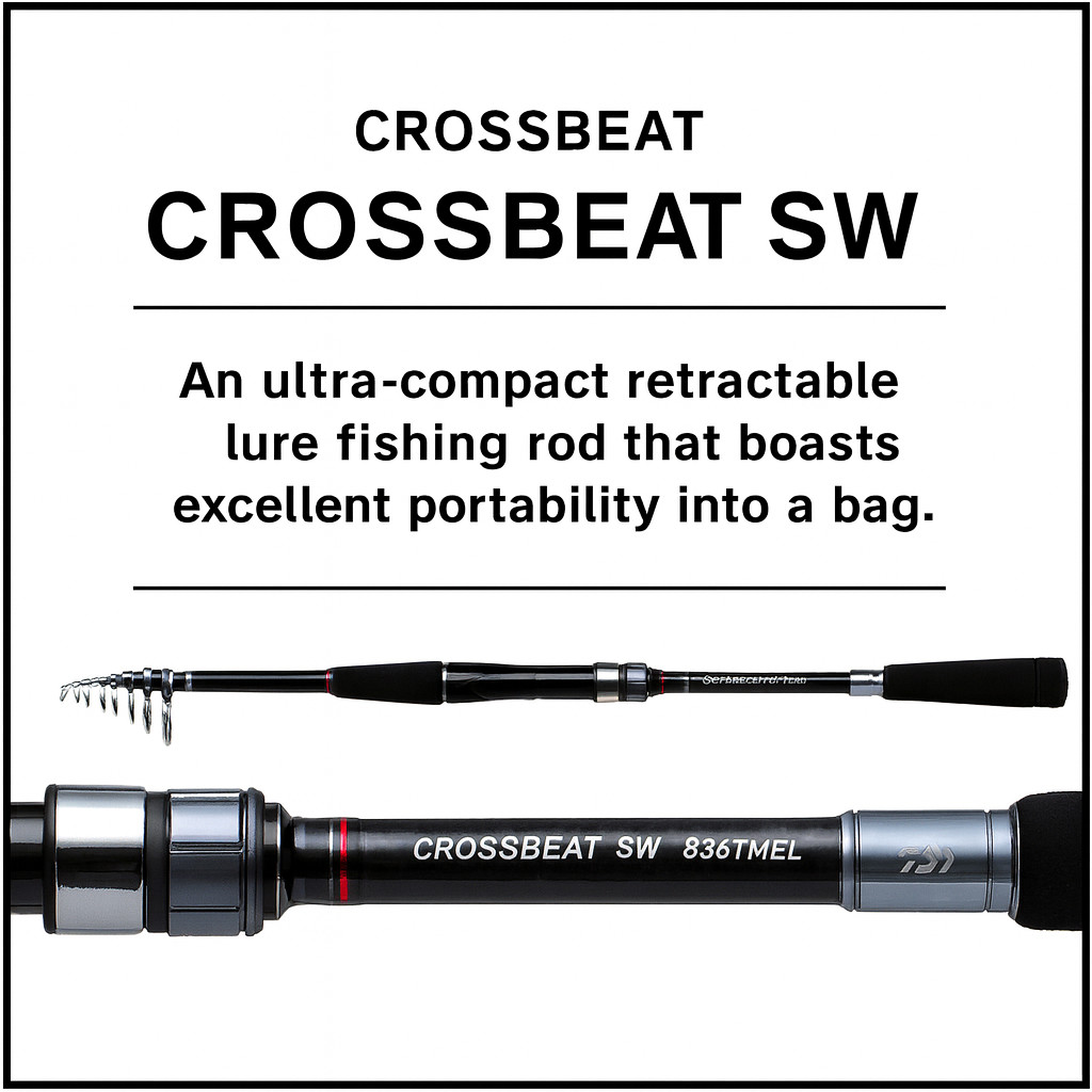 DAIWA Crossbeat SW 666TUL Telescopic Spinning Rod 6pc 6’6″ Light Game From JAPAN