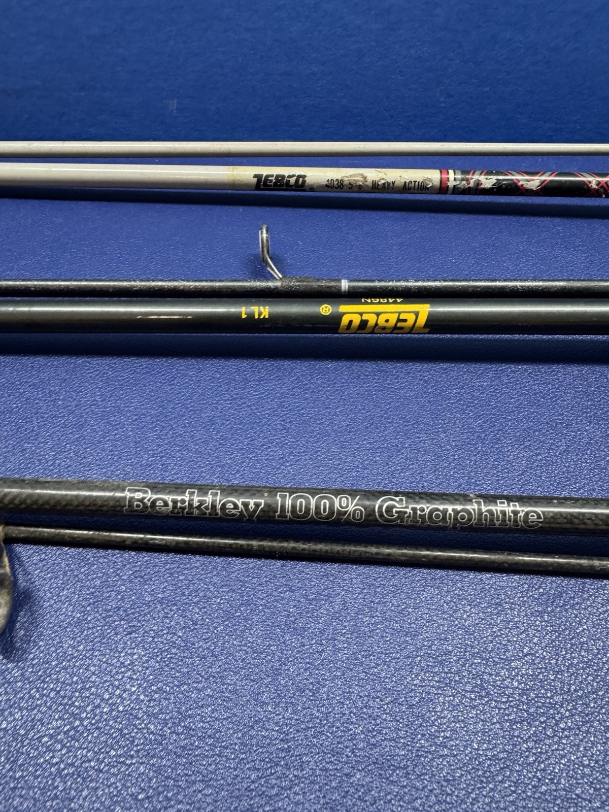 Vtg 4 2 Piece Fishing Poles ( Zebco/ Berkeley/ Unmarked READ