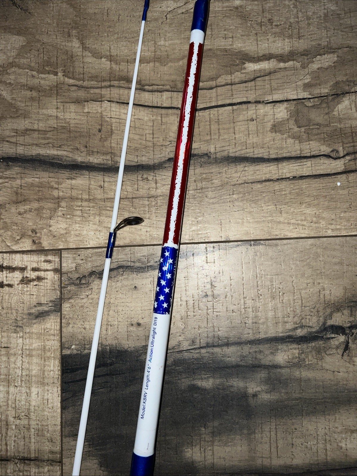 Kunnan Ultralight Spinning Rod 4.5’ 2-Pc KBRV & 5.2:1 Reel American Flag Decal