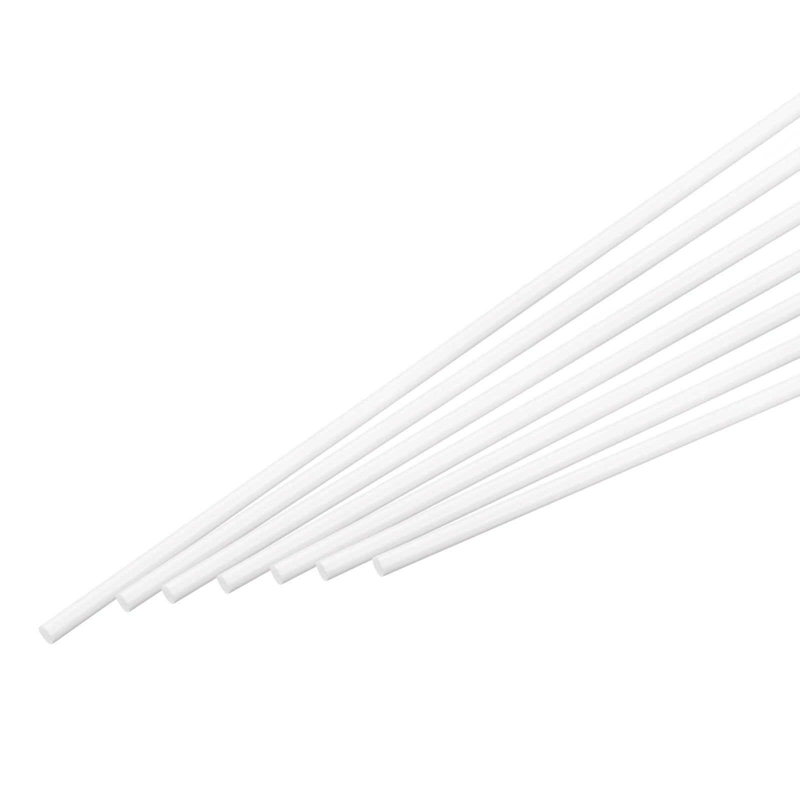 25 PCS ABS Plastic Rod, 4mm x 250mm, Round Solid Bar, DIY Model Making, White