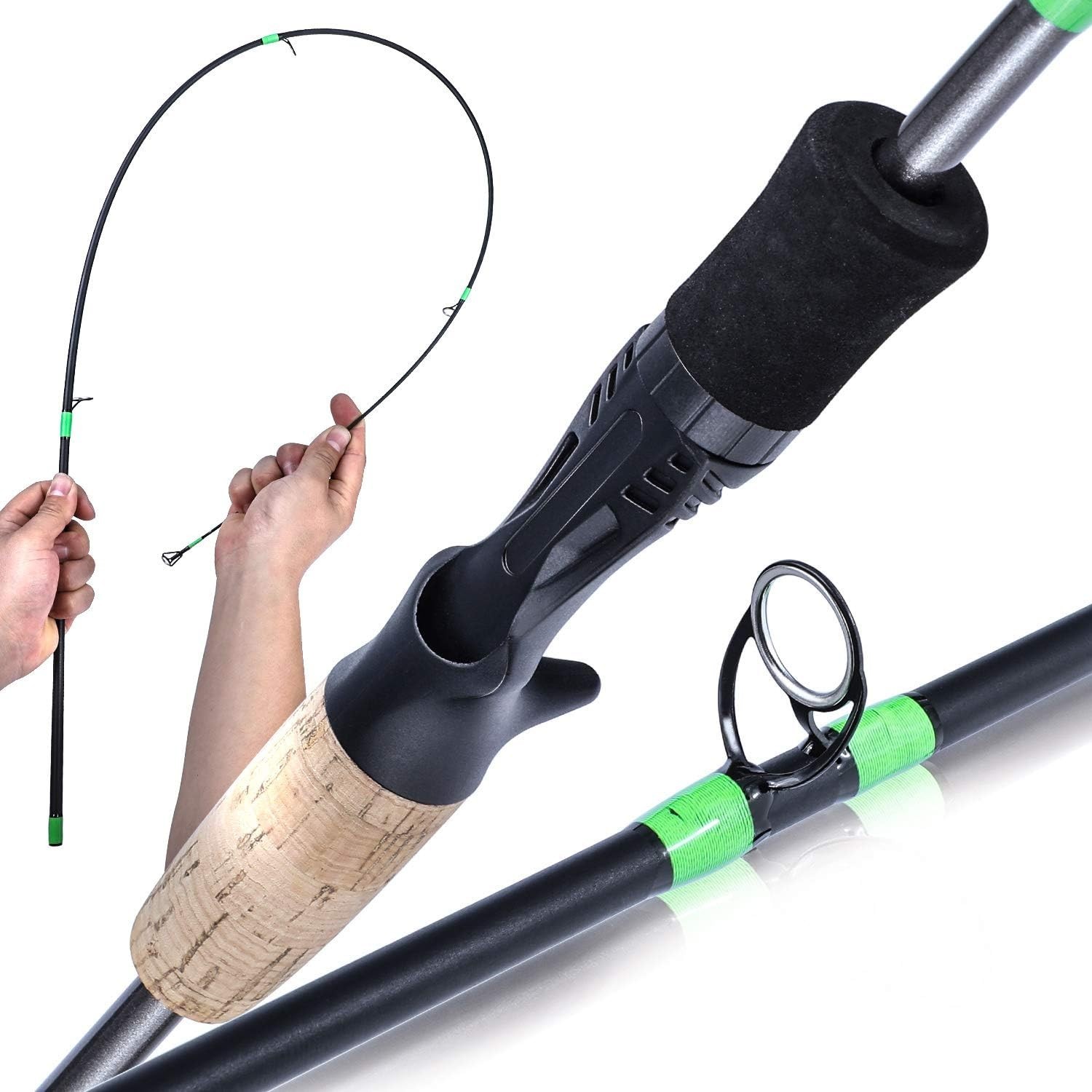Lightweight Trout Fishing Rods, 2-Piece Cork Handle=#^