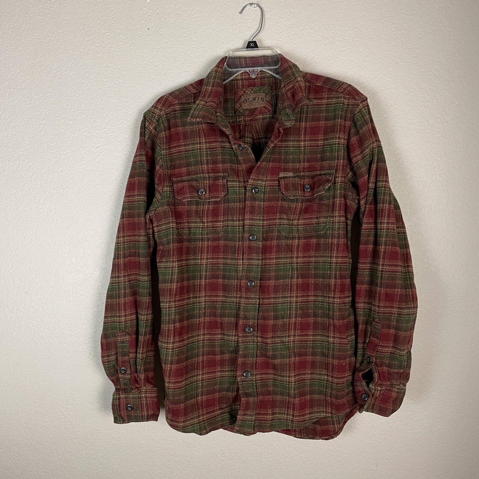 Orvis Plaid Flannel Shirt Mens Size Medium