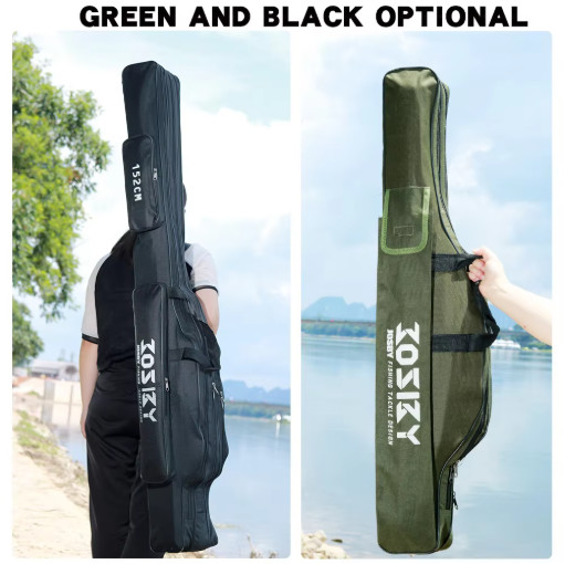 Foldable Fishing Rod Bag Oxford Cloth Portable Pole Storage 60-180cm