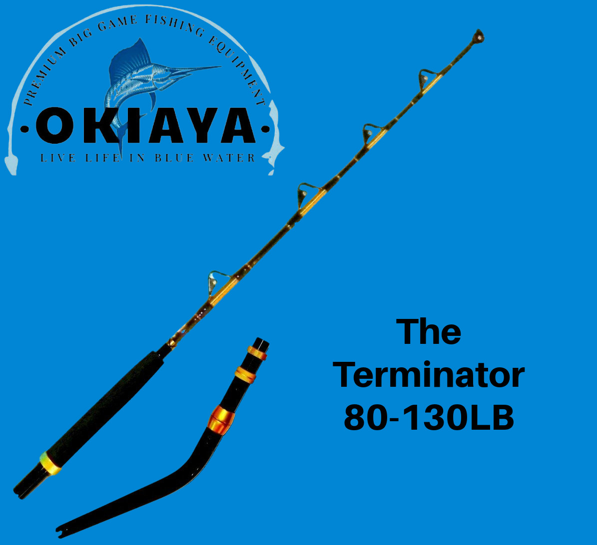 OKIAYA “The Terminator 80-130lb Bent Butt Saltwater Roller Rod 5’6”