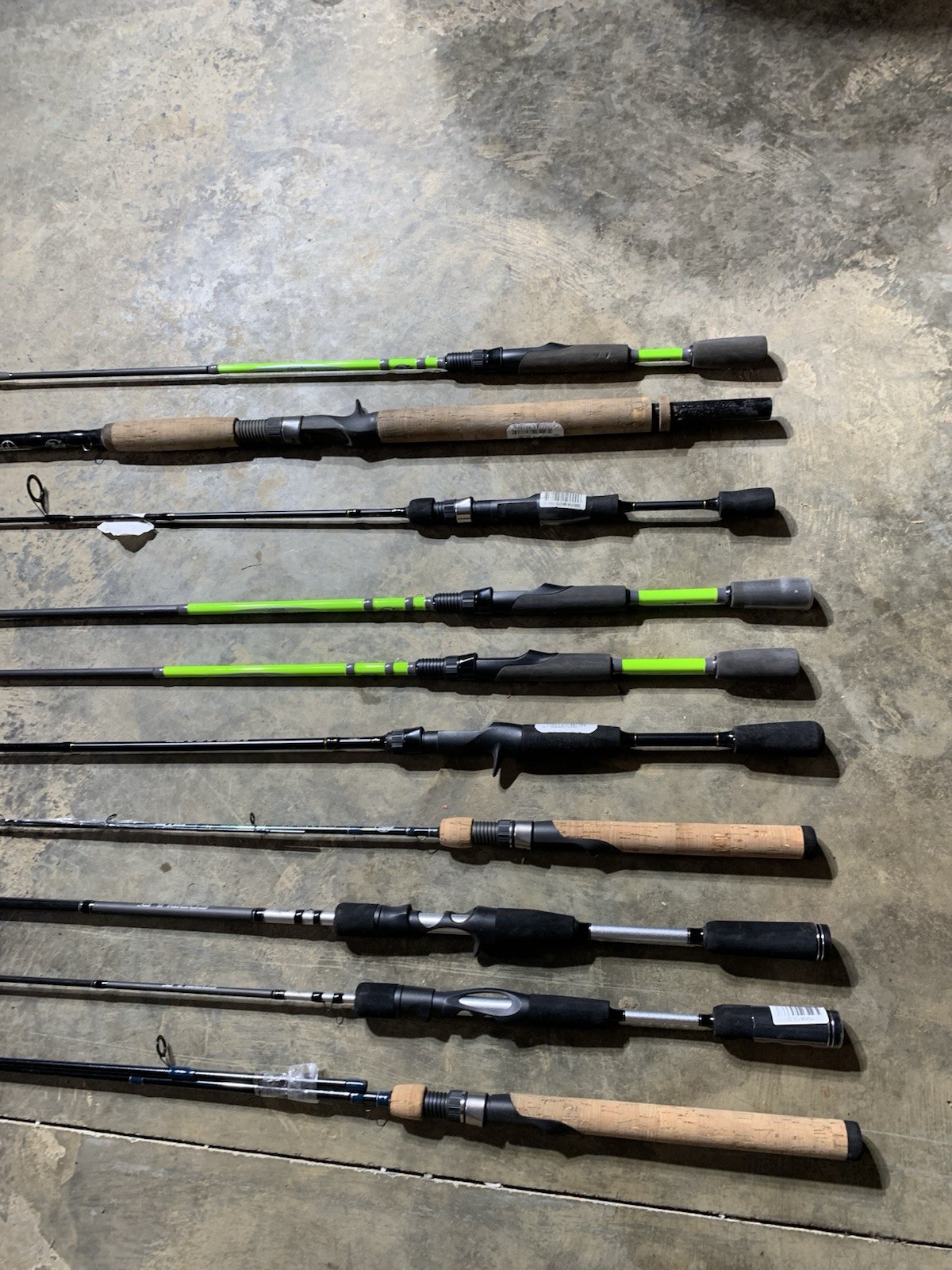 LOT OF 10 BASS PRO SHOPS FISHING RODS (BROKEN)