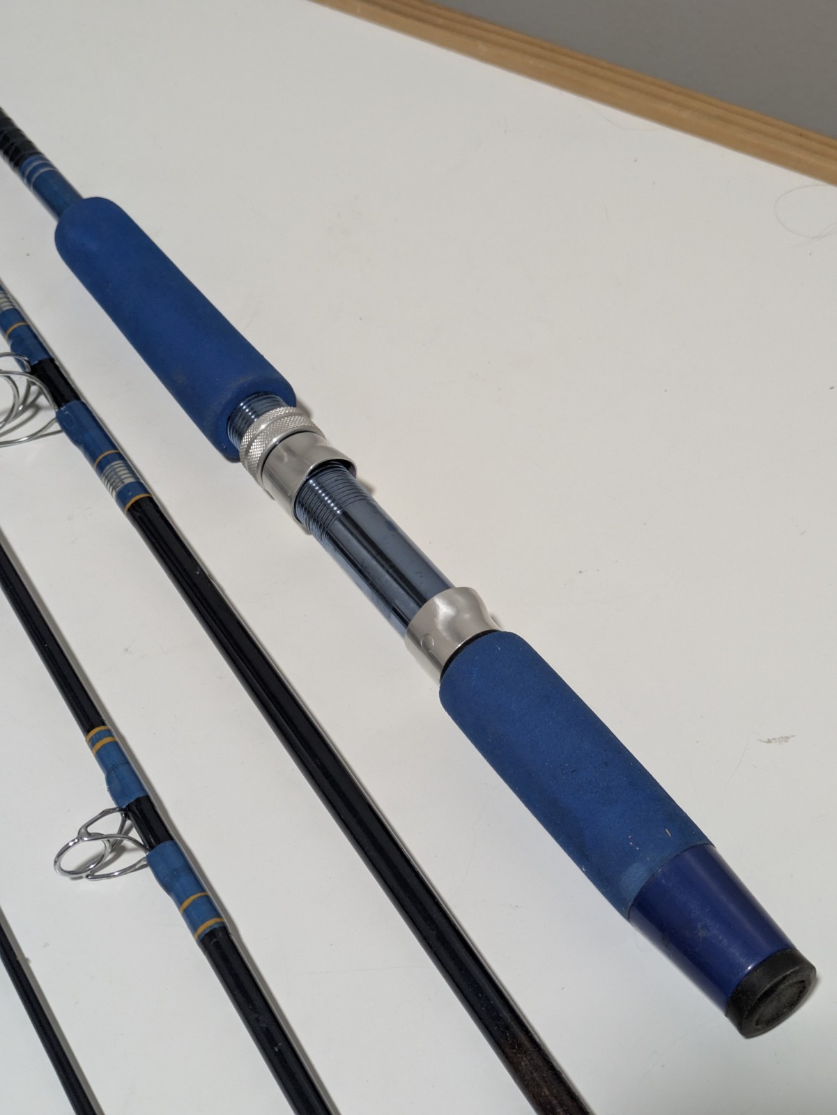 Olympic 4570-X F.W. Spin Fly Rod 7′ 4-Piece Fishing Pole Blue