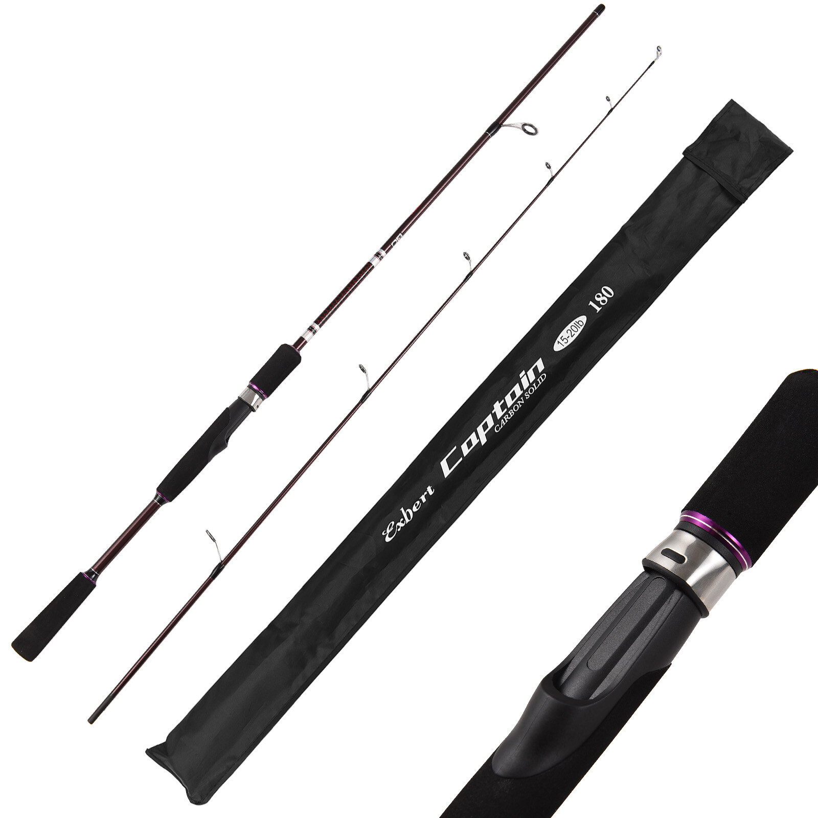 Carbon Fishing Rod 1.8m Solid Casting Fishing Rod with Comfort EVA Z8Y2